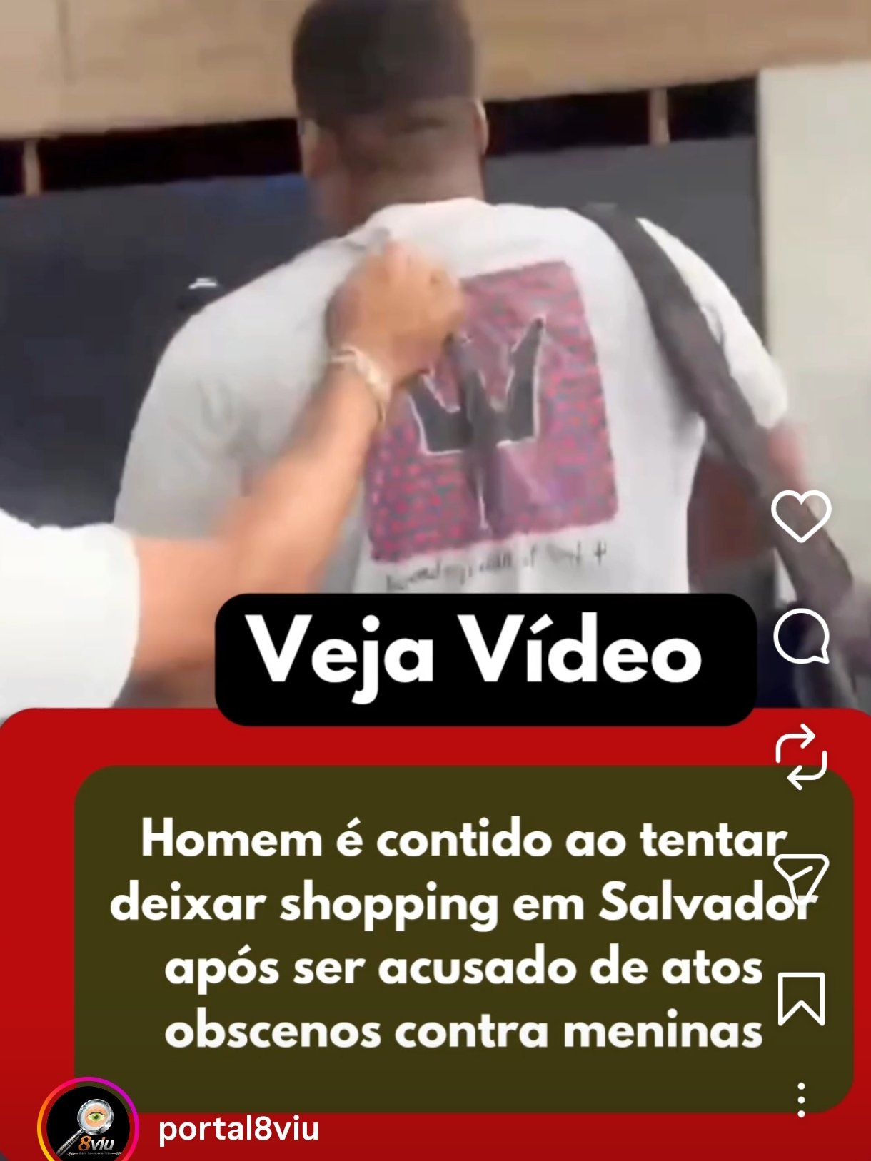 Homem é contido ao tentar deixar shopping em Salvador após ser acusado de atos obscenos contra meninas