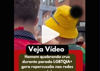 Vídeo de homem quebrando cruz durante parada LGBTQIA+ gera repercussão nas redes sociais
