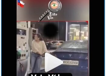 Vídeo mostra mulher tentando colocar gasolina em carro elétrico e chama atenção na web