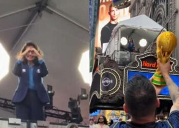 Em clima de Copa, Renata Vasconcellos reage com simpatia após ser reconhecida em Nova York: ‘A taça é nossa!’
