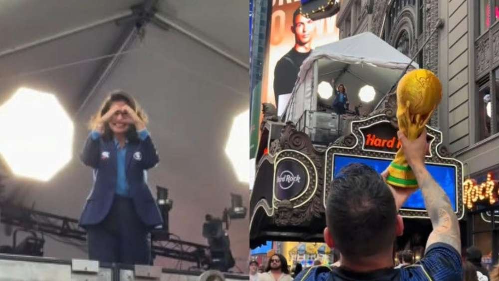 Em clima de Copa, Renata Vasconcellos reage com simpatia após ser reconhecida em Nova York: ‘A taça é nossa!’