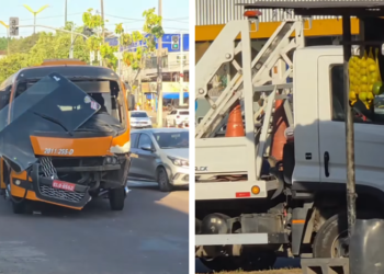 ‘amarelinho’ bate em plataforma do Detran na Zona Norte