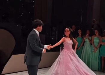 Filho de Wesley Safadão e Mileide Mihaile emociona ao ser príncipe na festa de 15 anos de Layla, filha de Tirullipa