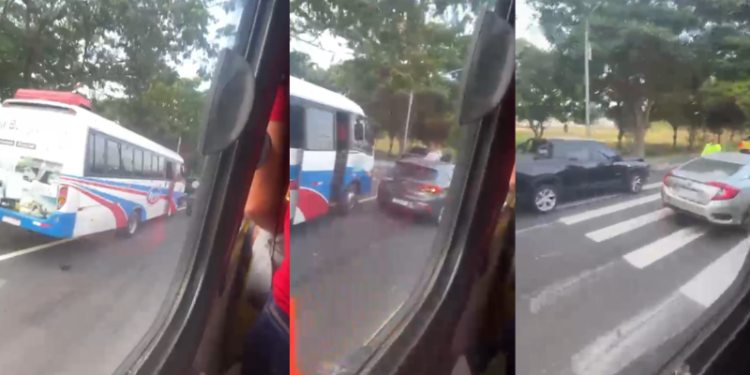 Engavetamento envolvendo cinco veículos causa congestionamento na Avenida das Flores; vídeo