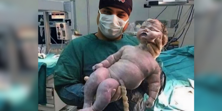 Bebê nasce com 7,9 kg em parto vaginal e surpreende equipe médica