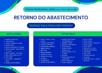Abastecimento de água será interrompido nas zonas leste e norte de Manaus