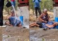 Casal de idosos se emociona ao encontrar água no sertão