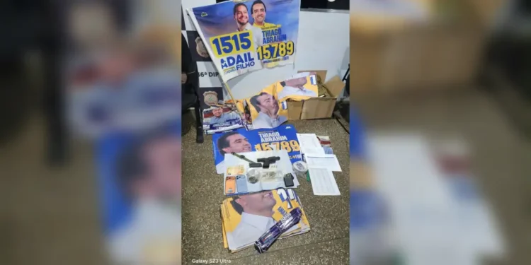 PM apreende pistola, drogas e materiais de campanha durante abordagem na AM-010