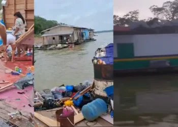 Temporal causa estragos e danifica flutuantes e escola em comunidade de Tapauá