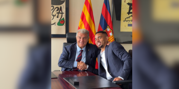 Barcelona anuncia a contratação do atacante brasileiro Gabriel Jesus até 2029