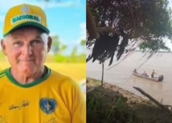 Bombeiros buscam aposentado que caiu no rio Solimões em Iranduba