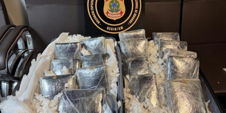 Mulher é presa com mais de 17 kg de maconha escondidos em mala no Aeroporto de Manaus