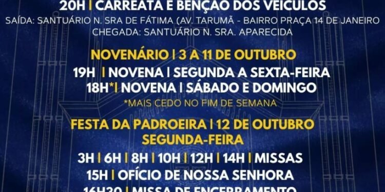Festa de Aparecida, padroeira do Brasil, inicia nesta sexta-feira em Manaus