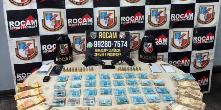Trio é preso com armas e mais de R$ 100 mil em espécie no bairro Jorge Teixeira