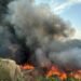 Incêndio de grandes proporções atinge área de vegetação e lixo no Distrito Industrial
